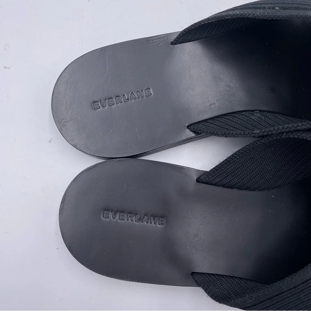 Everlane Black Ribbed Crisscross Slide Sandals - Picture 10 of 11